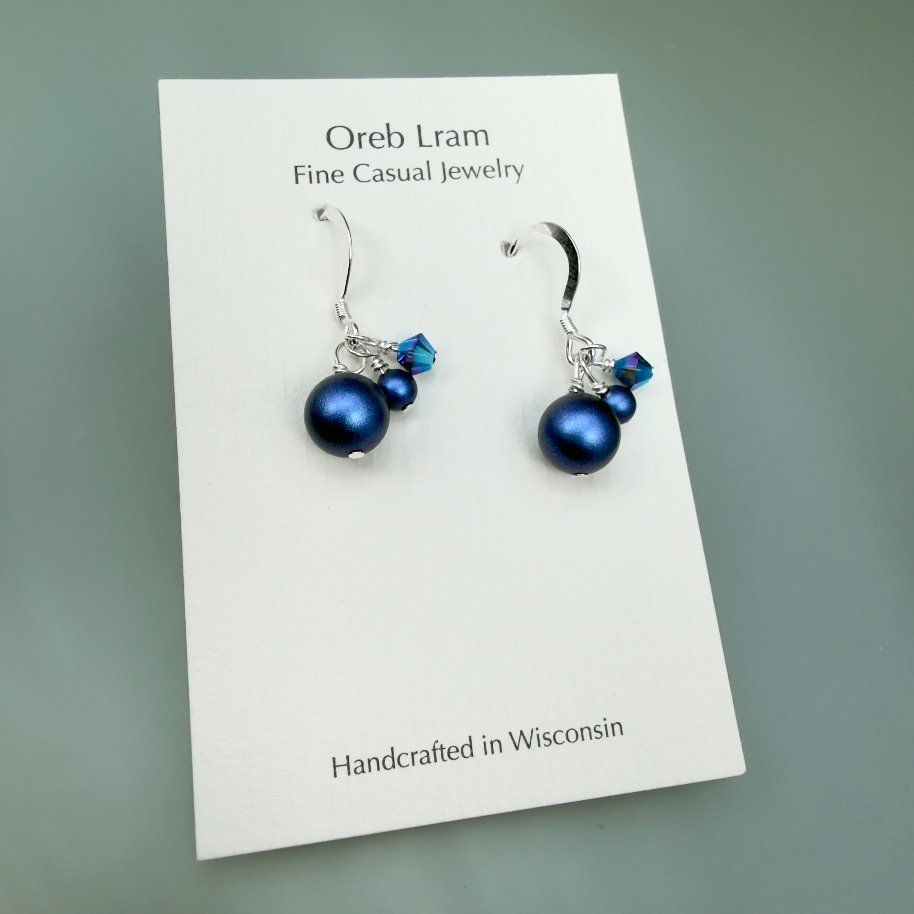 Arctic Ocean shimmer cluster earrings