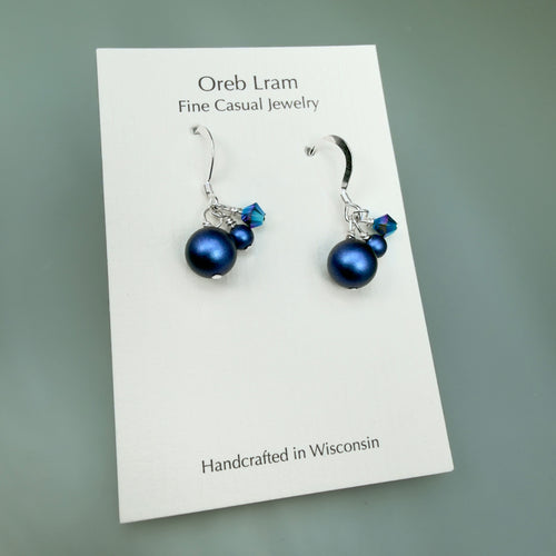 Arctic Ocean shimmer cluster earrings
