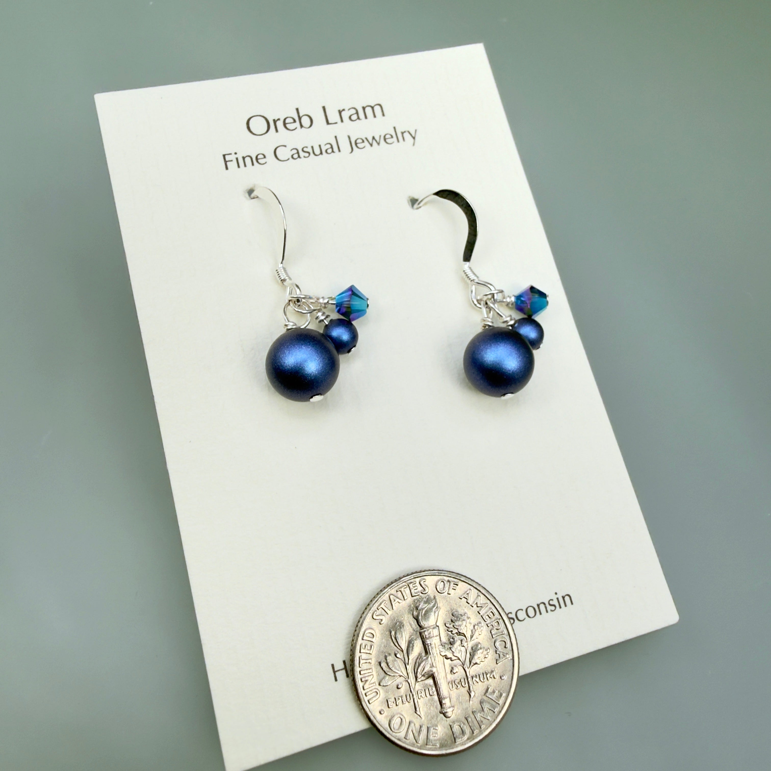 Arctic Ocean shimmer cluster earrings
