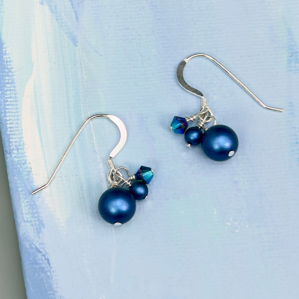 Arctic Ocean shimmer cluster earrings