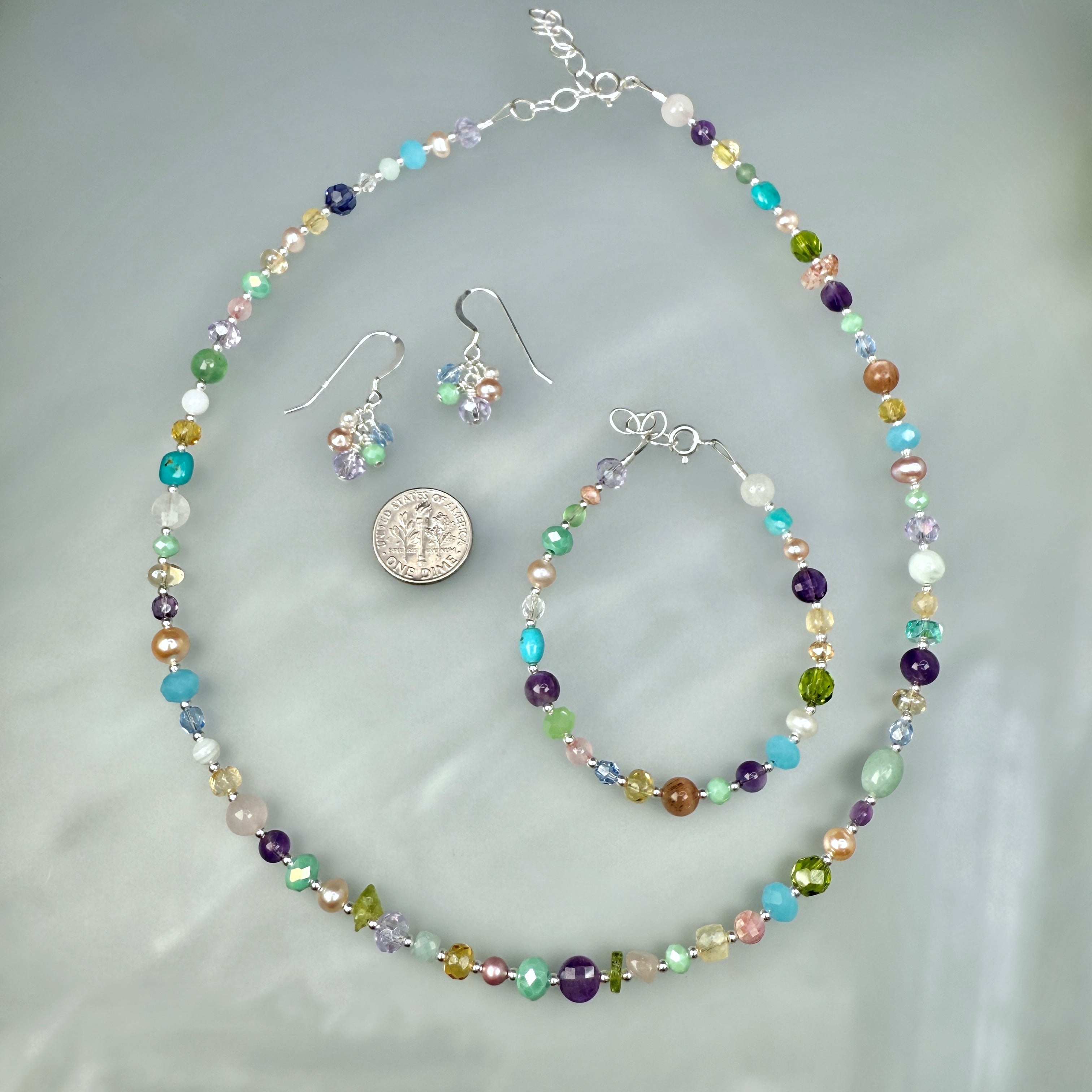 Spring Gems Necklace, bracelet and earrings