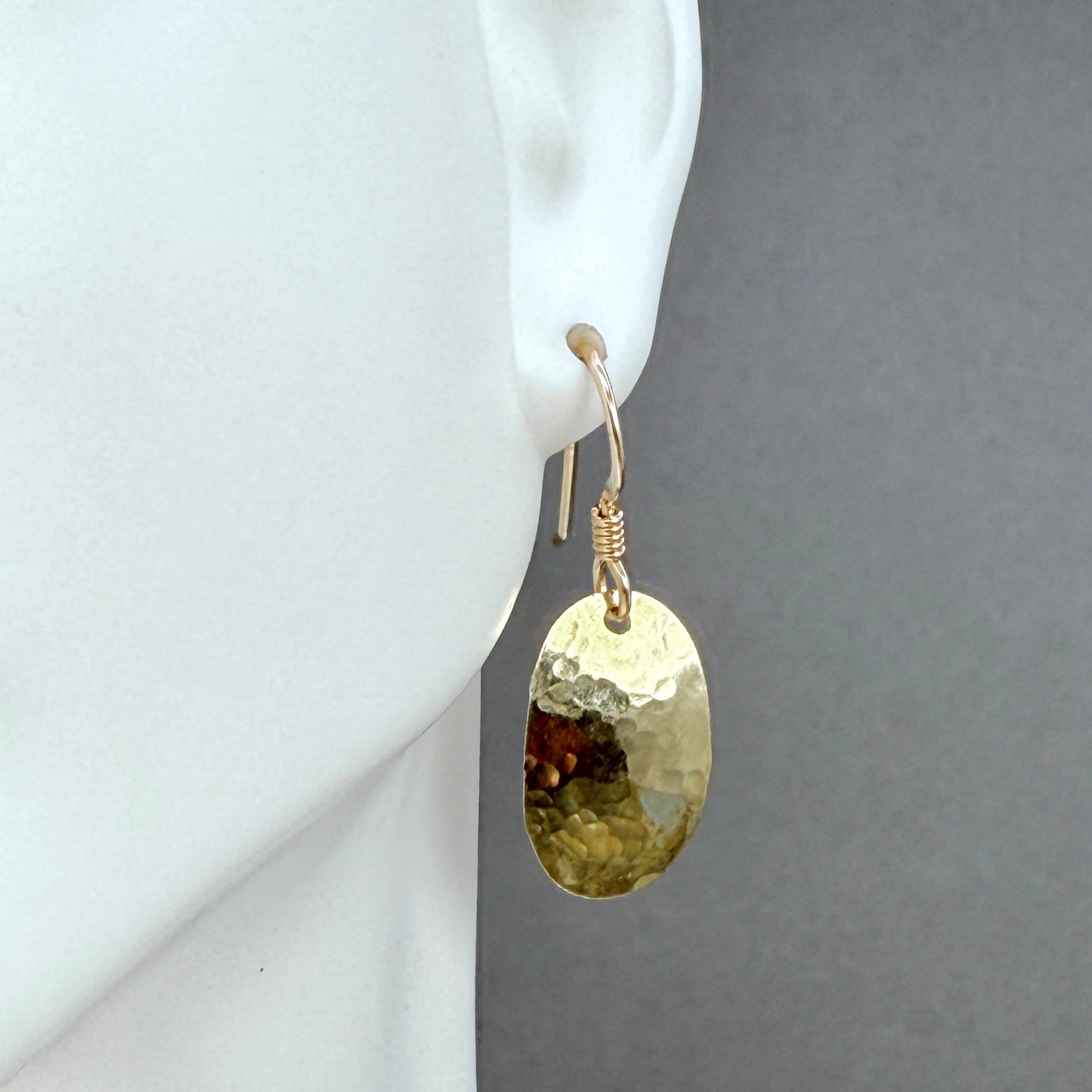 Hammered brass earrings