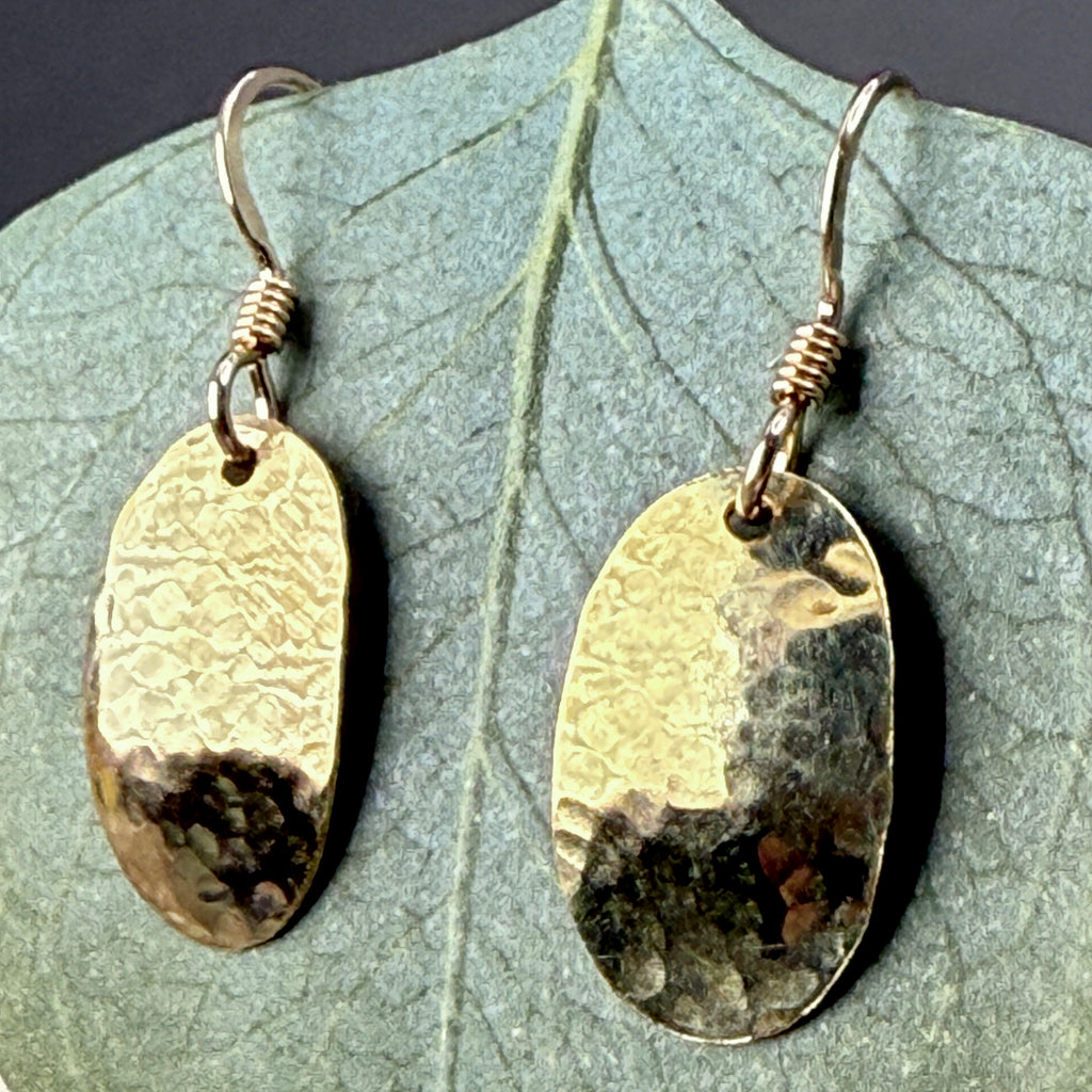 Hammered brass earrings