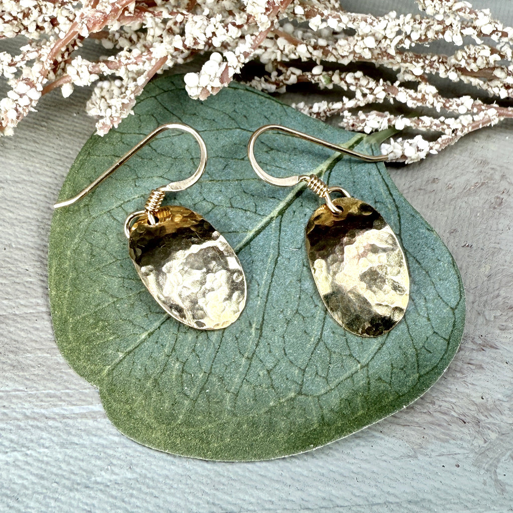 Hammered brass earrings