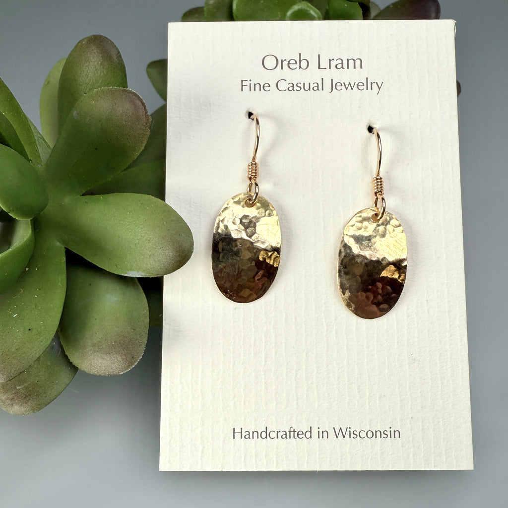 Hammered brass earrings