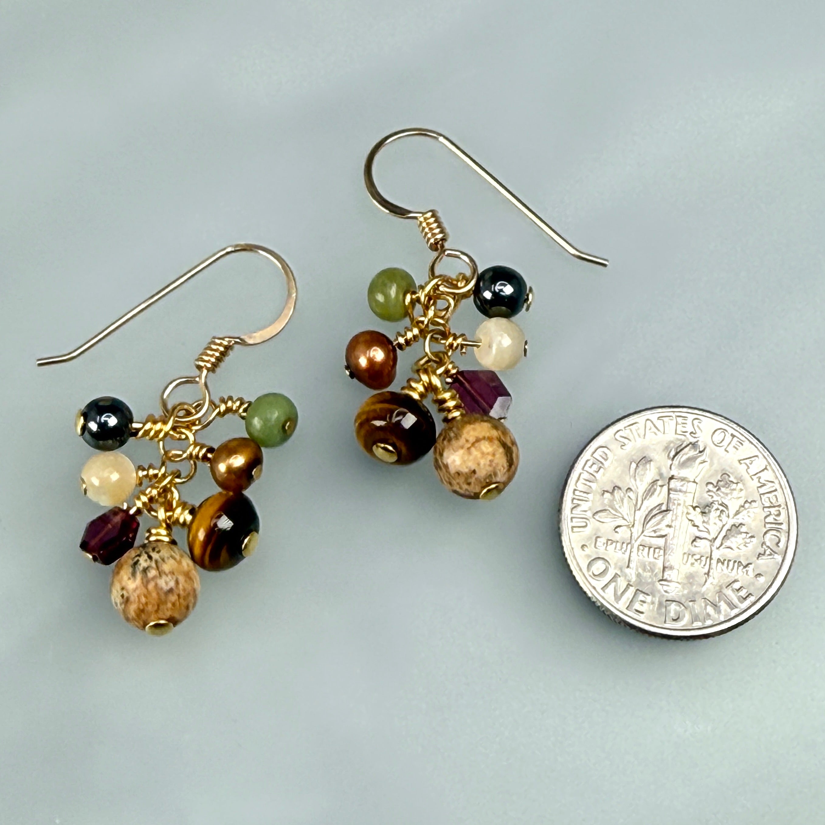 Fall Gems Large cluster earrings