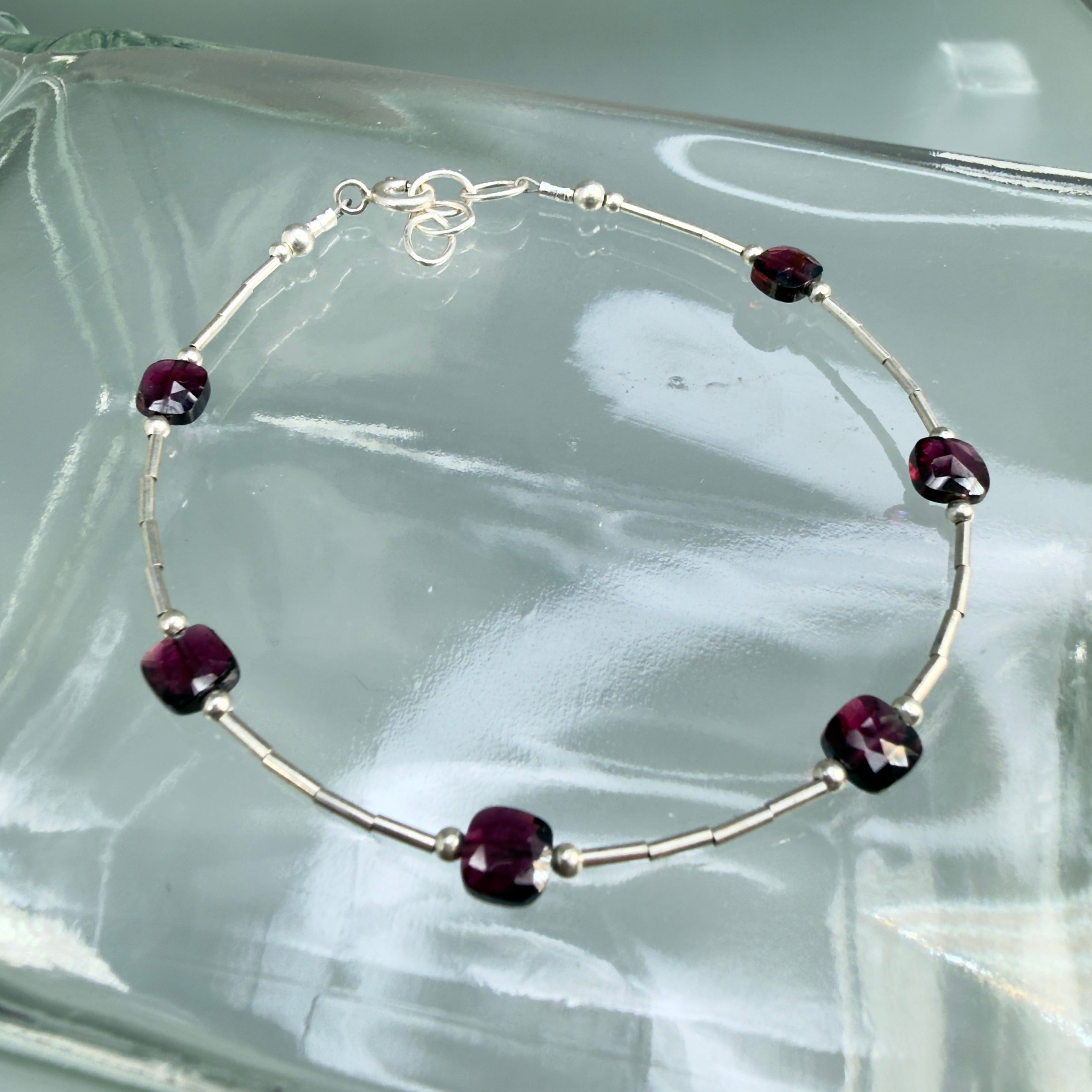 Garnet bracelet for Honi