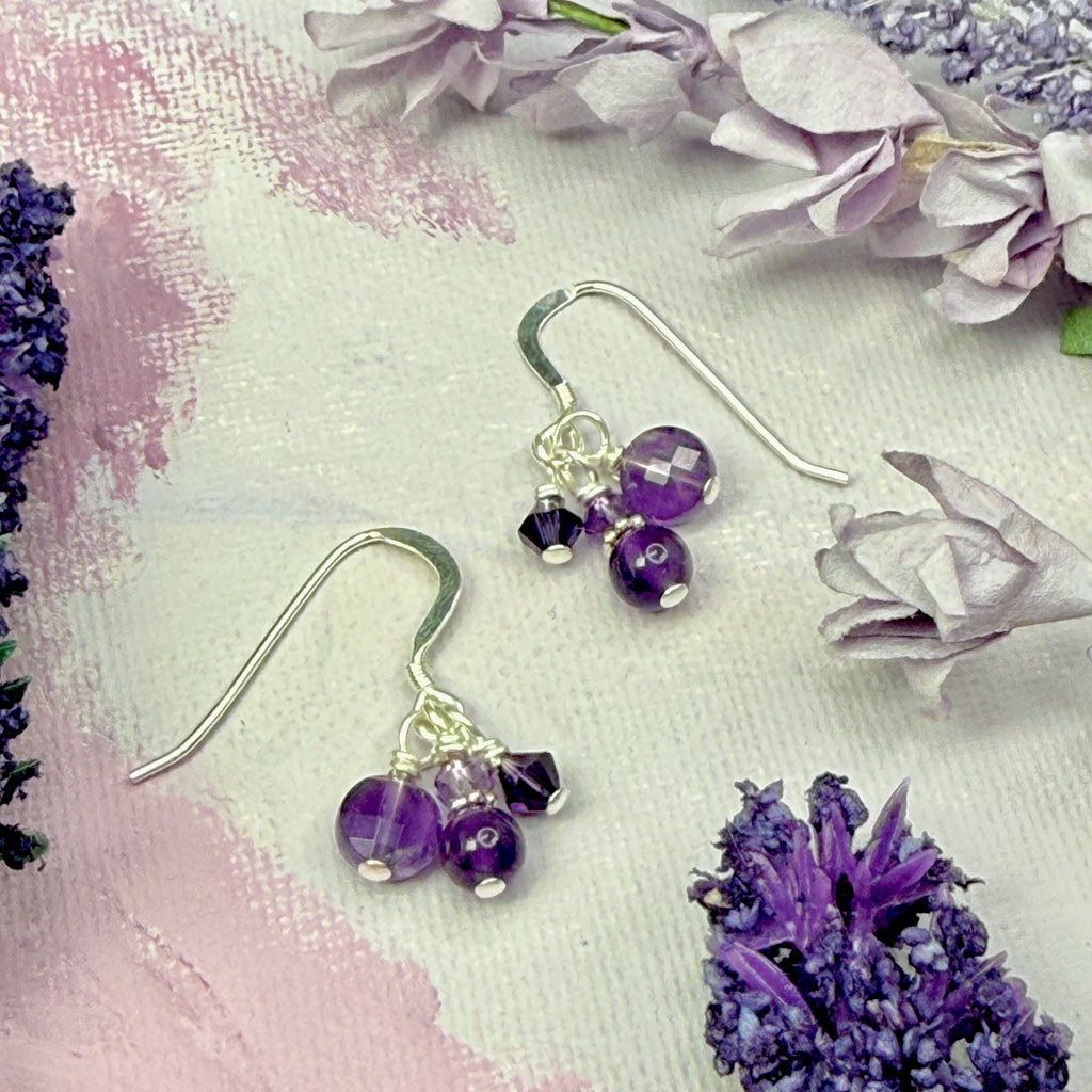 Amethyst cluster Earrings