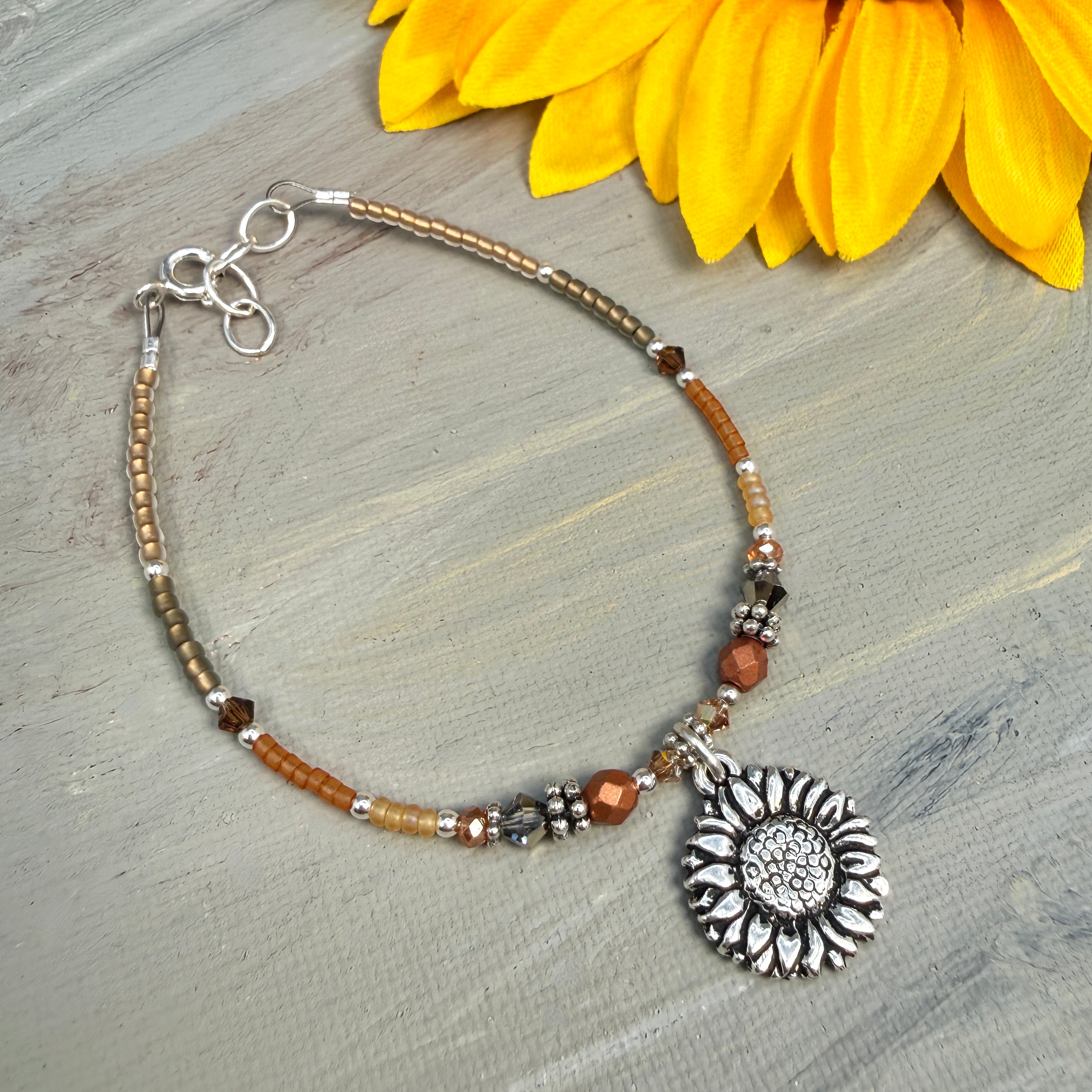 Sunflower Beaded Bracelet