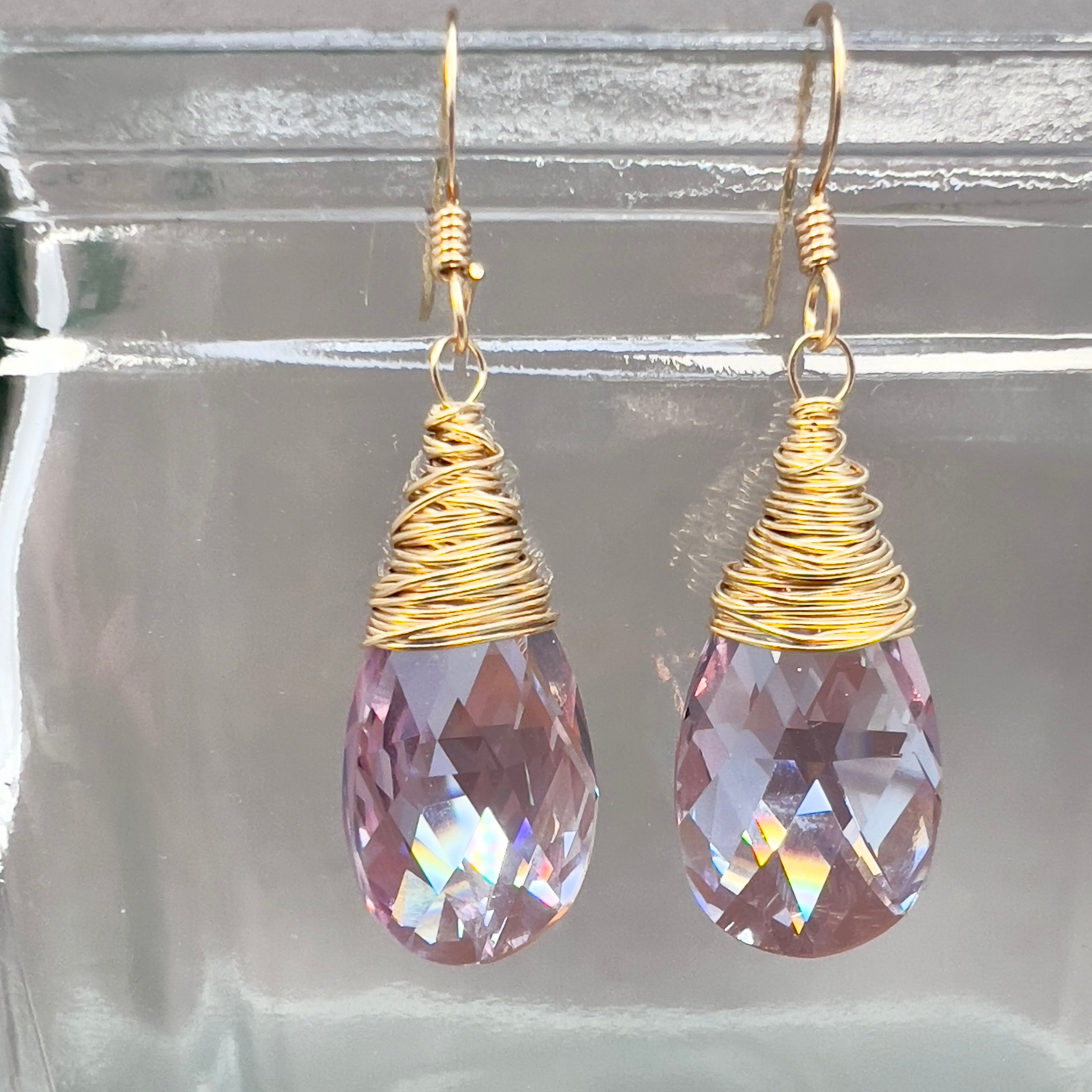 Pink Crystal earrings
