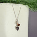 Pinecone cluster chain necklace - silver