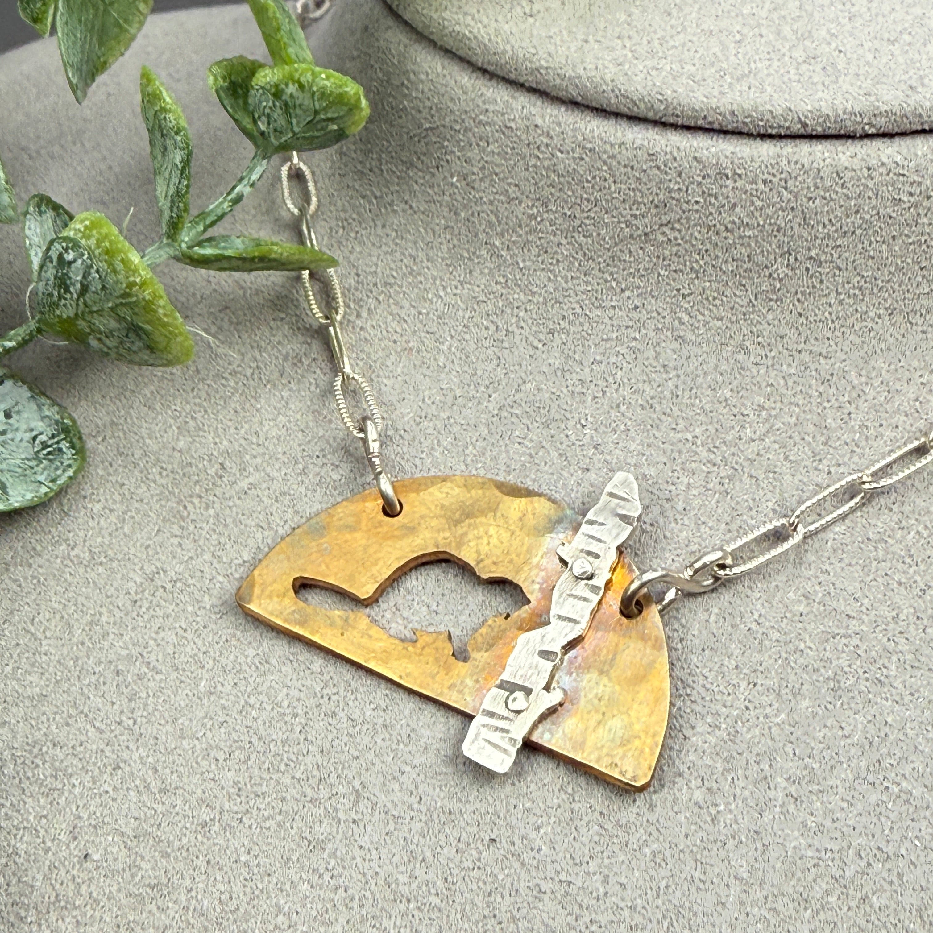 Hand cut Beaver Pendant Necklace - #673 - One of a kind