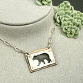 Hand cut Bear Pendant Necklace - #674 - One of a kind