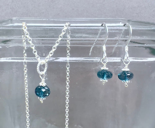 Blue Topaz Earrings on Sterling Silver Hooks
