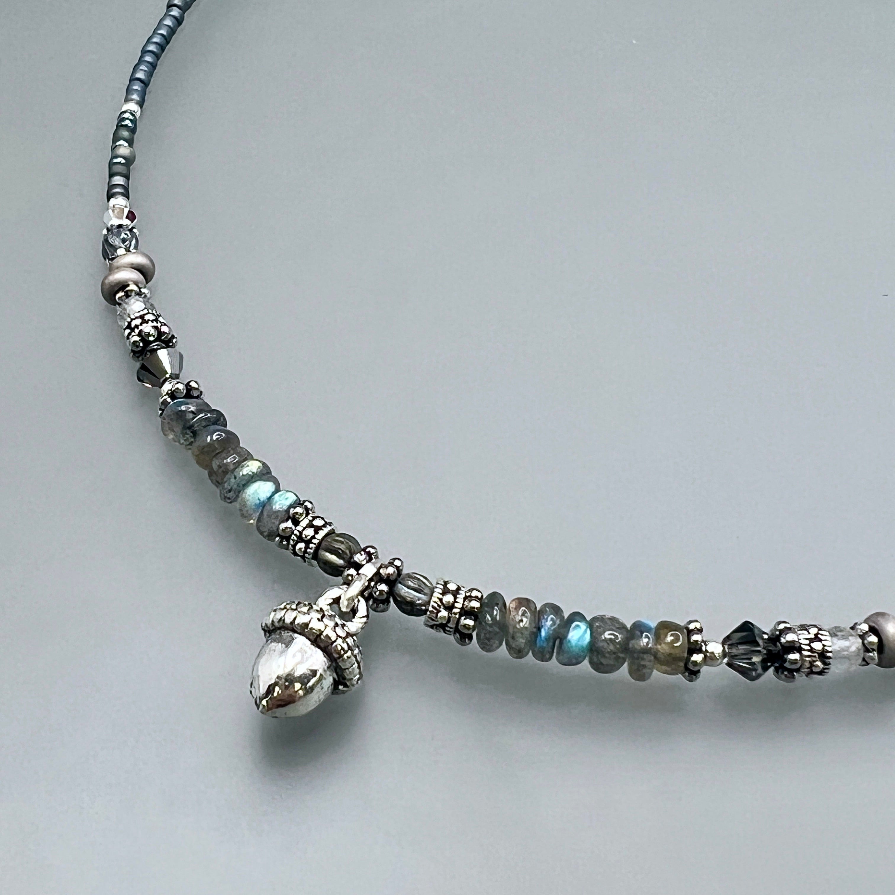 Acorn and Labradorite Necklace