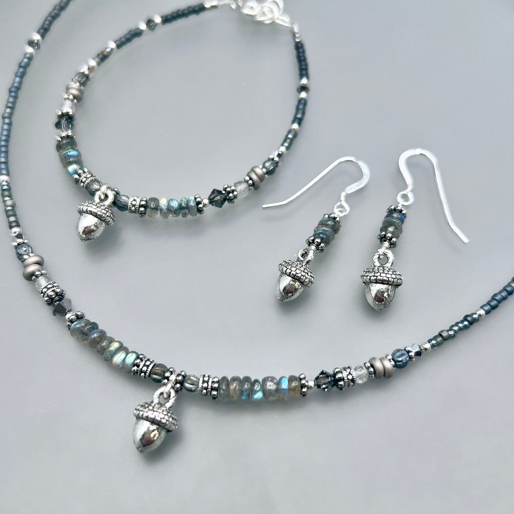 Acorn and Labradorite Necklace