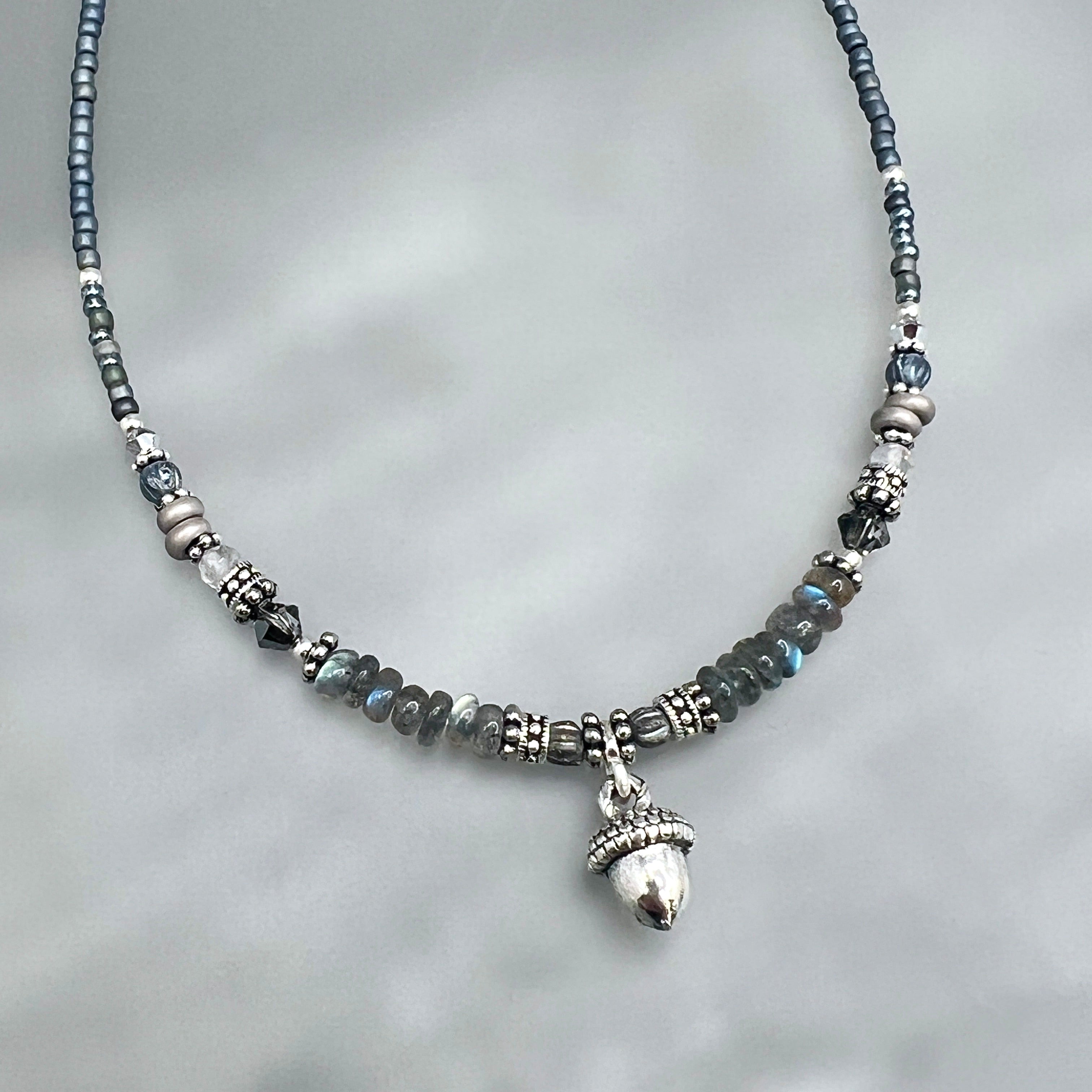 Acorn and Labradorite Necklace